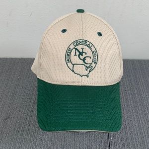 North Central Co-op Baseball Hat Mens OSFM Tan Green Jersey Mesh Strapback OTTO